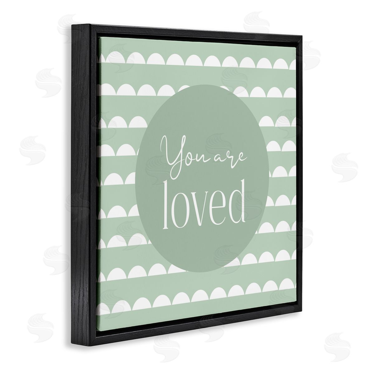 Christine Simpson Art You Are Loved Affirmation Black Floating Frame Canvas Wall Art Print
