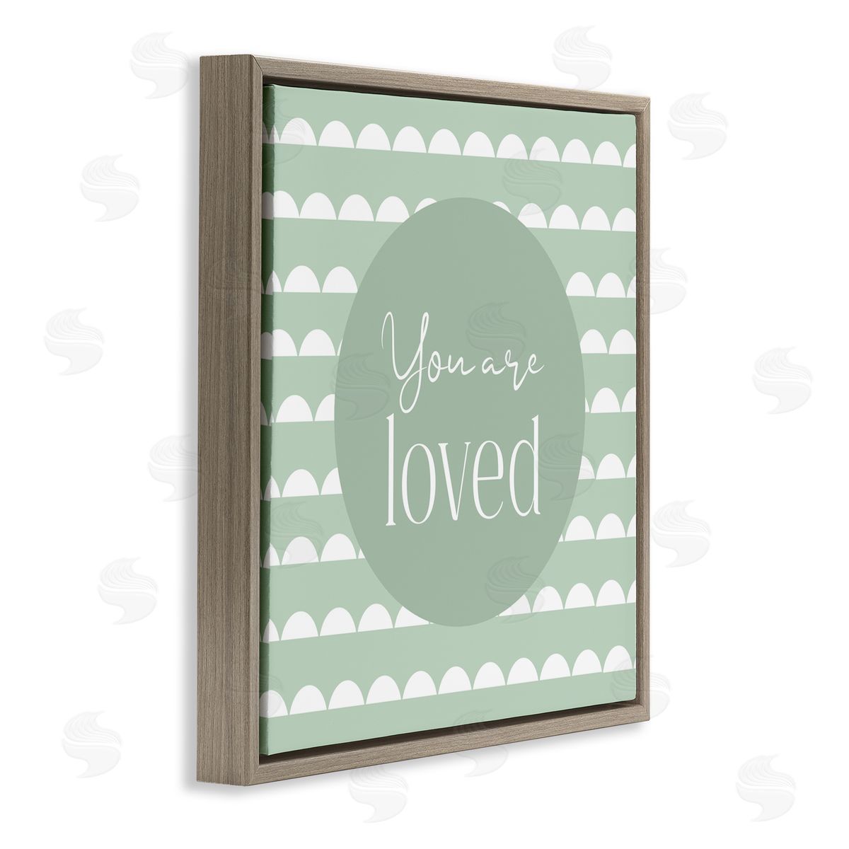 Christine Simpson Art You Are Loved Affirmation Brown Floating Frame Canvas Wall Art Print