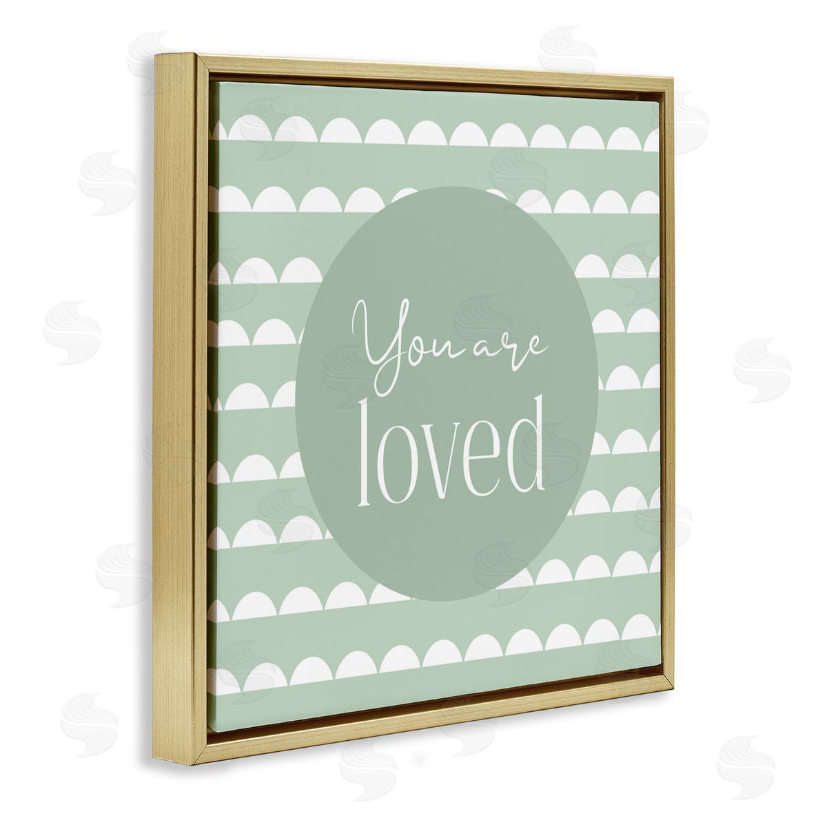Christine Simpson Art You Are Loved Affirmation Gold Floating Frame Canvas Wall Art Print