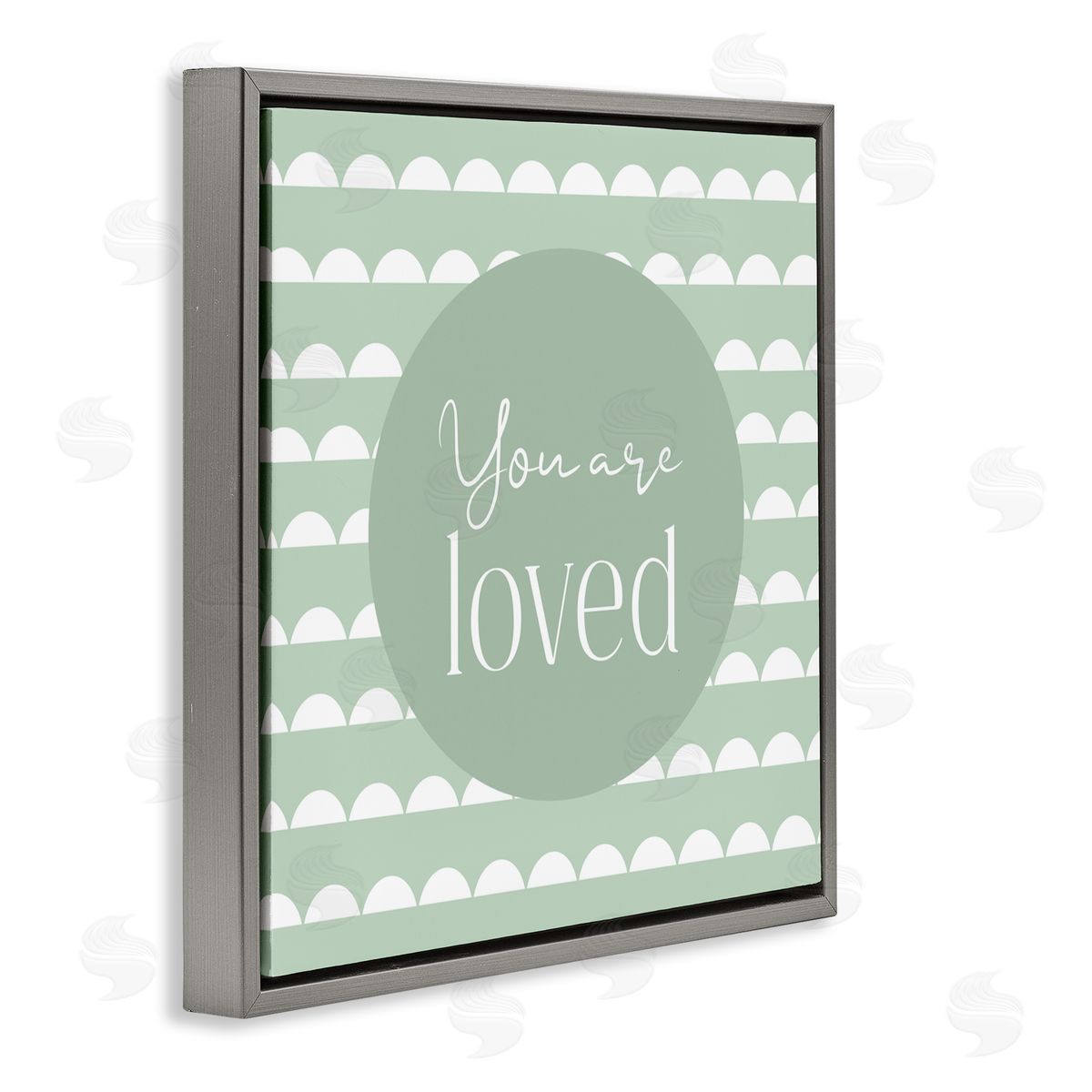 Christine Simpson Art You Are Loved Affirmation Gray Floating Frame Canvas Wall Art Print