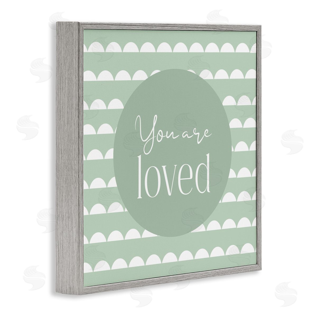 Christine Simpson Art You Are Loved Affirmation Gray Framed Giclee Wall Art Print