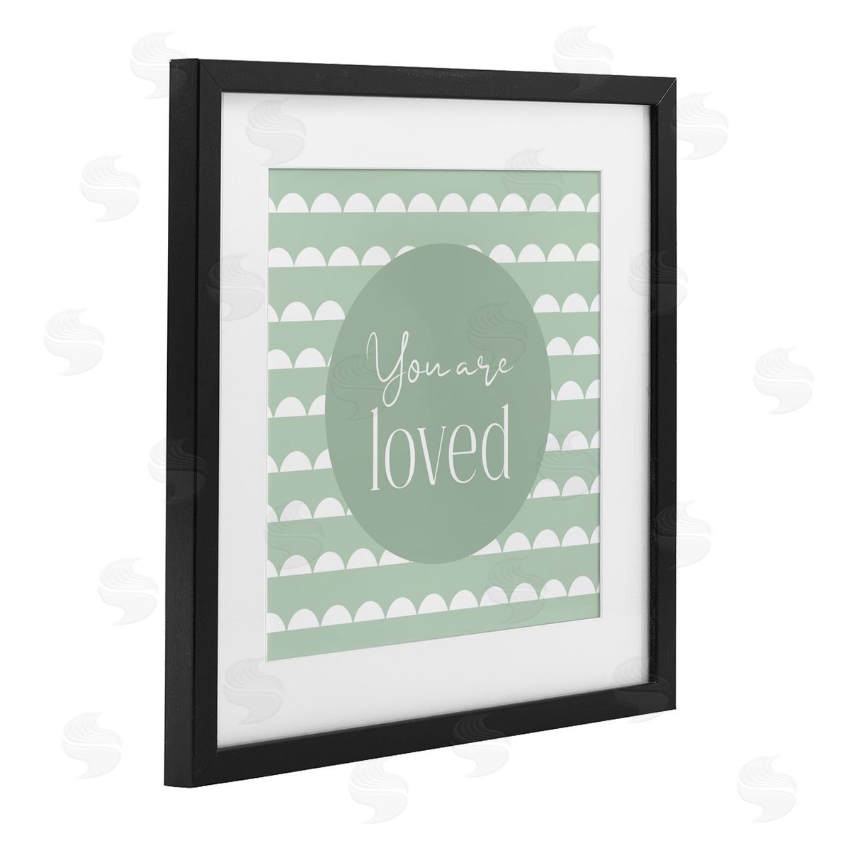 Christine Simpson Art You Are Loved Affirmation Black Framed Print Under Glass with White Mat Wall Art
