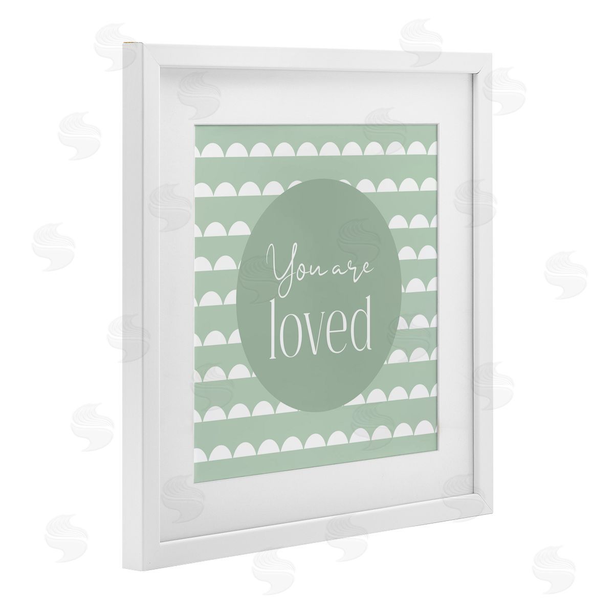 Christine Simpson Art You Are Loved Affirmation White Framed Print Under Glass with Mat Wall Art