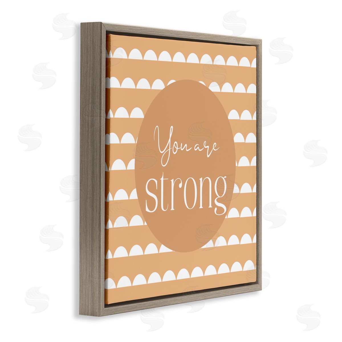 Christine Simpson Art You Are Strong Affirmation Brown Floating Frame Canvas Wall Art Print