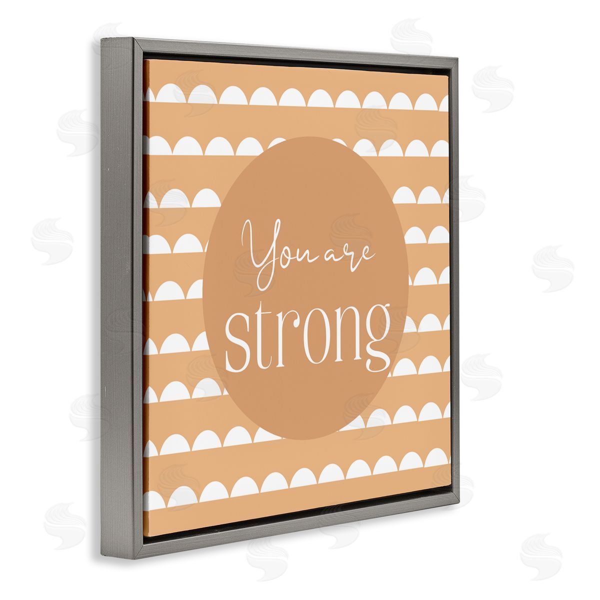 Christine Simpson Art You Are Strong Affirmation Gray Floating Frame Canvas Wall Art Print