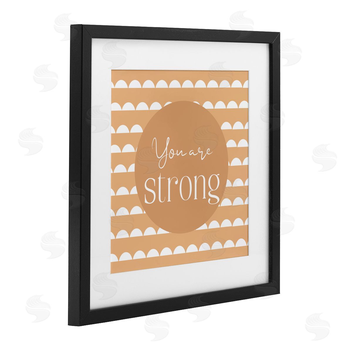Christine Simpson Art You Are Strong Affirmation Black Framed Print Under Glass with White Mat Wall Art