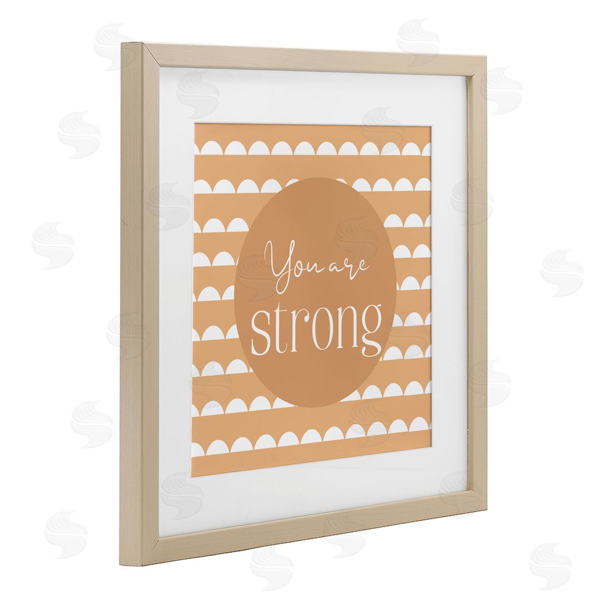 Christine Simpson Art You Are Strong Affirmation Birch Framed Print Under Glass with White Mat Wall Art