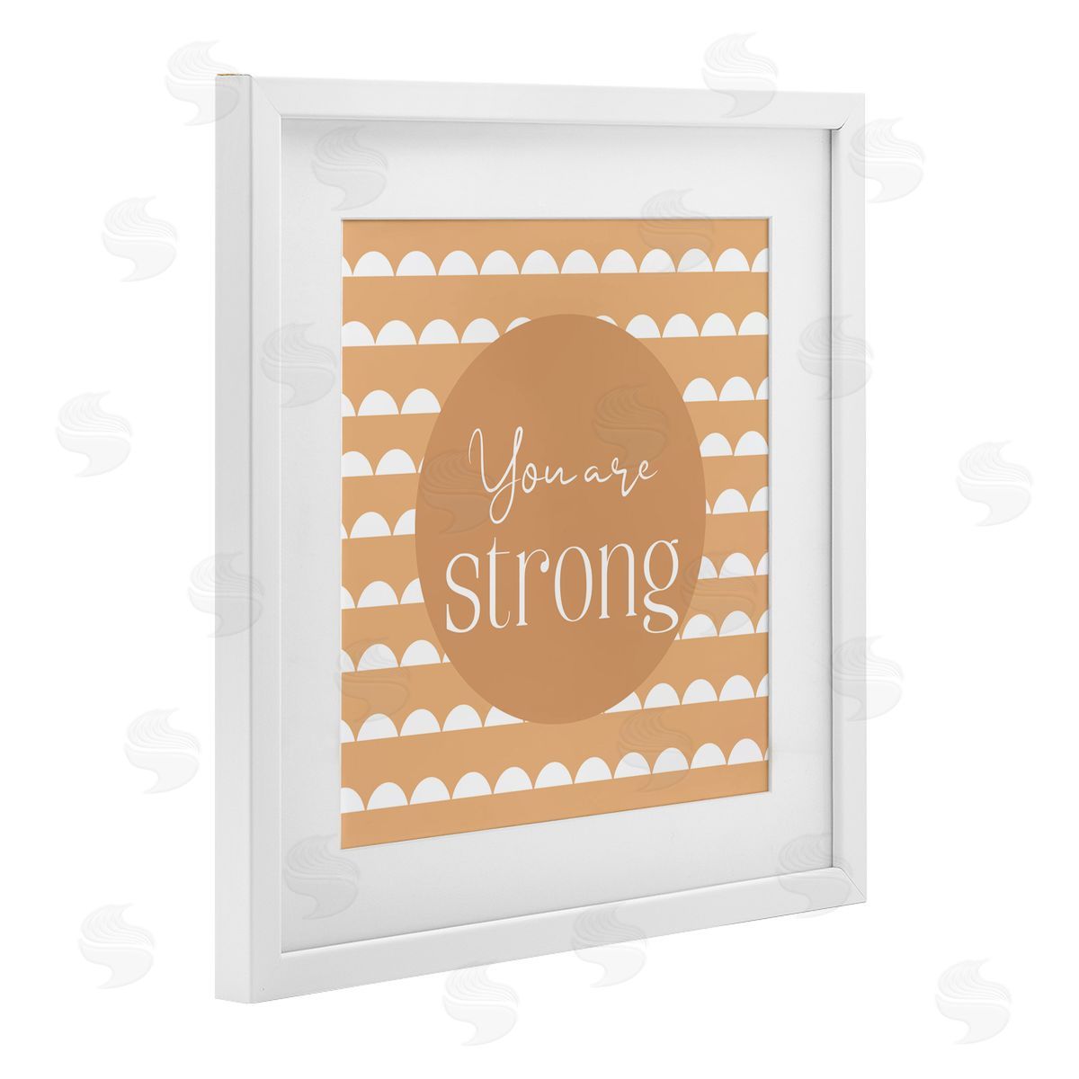 Christine Simpson Art You Are Strong Affirmation White Framed Print Under Glass with Mat Wall Art