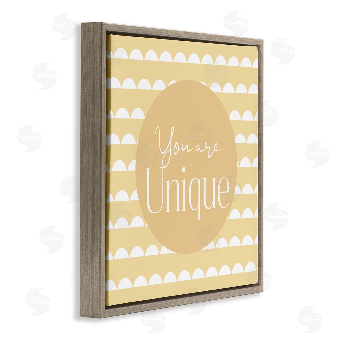 Christine Simpson Art You Are Unique Affirmation Brown Floating Frame Canvas Wall Art Print
