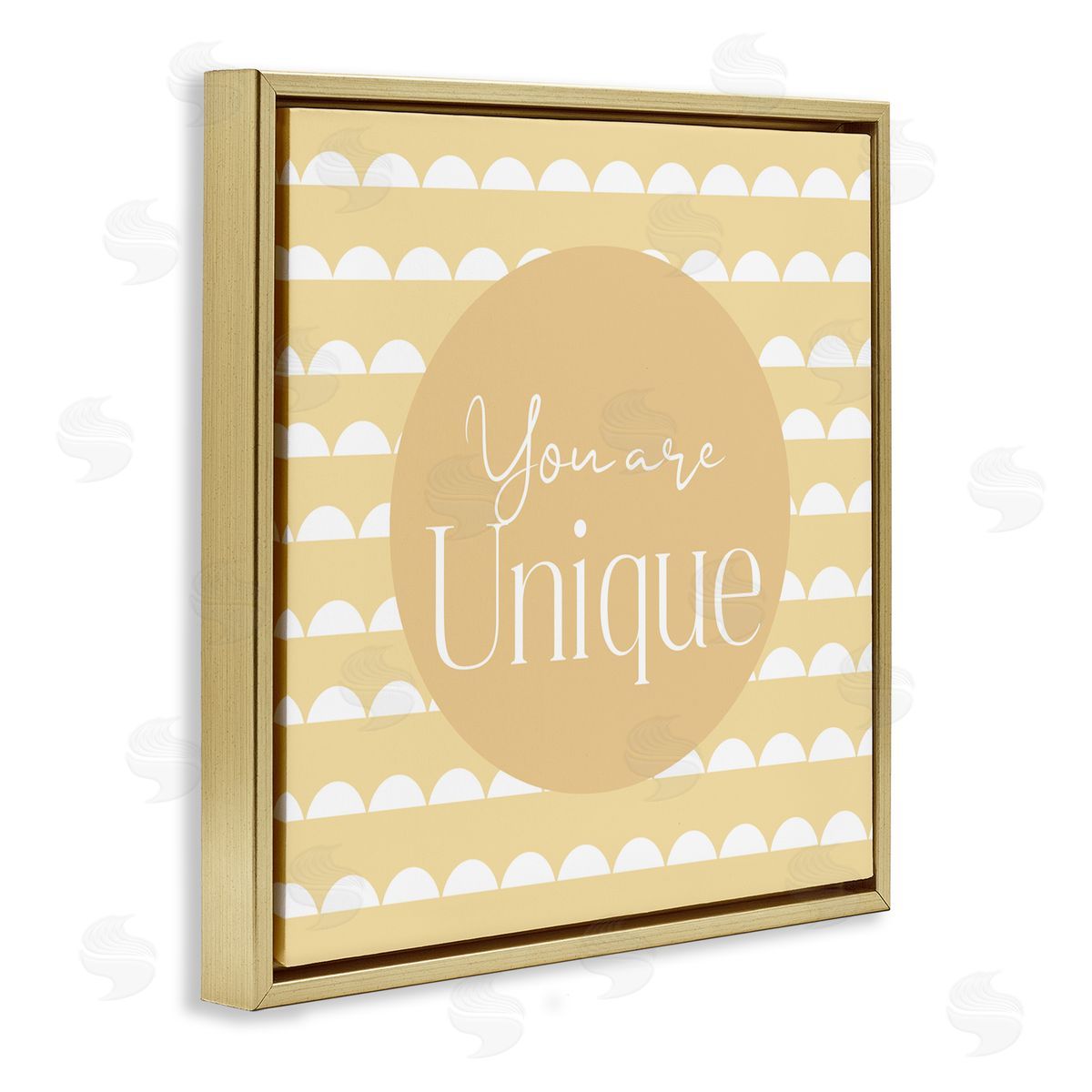 Christine Simpson Art You Are Unique Affirmation Gold Floating Frame Canvas Wall Art Print