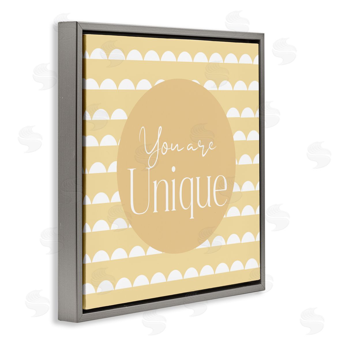 Christine Simpson Art You Are Unique Affirmation Gray Floating Frame Canvas Wall Art Print