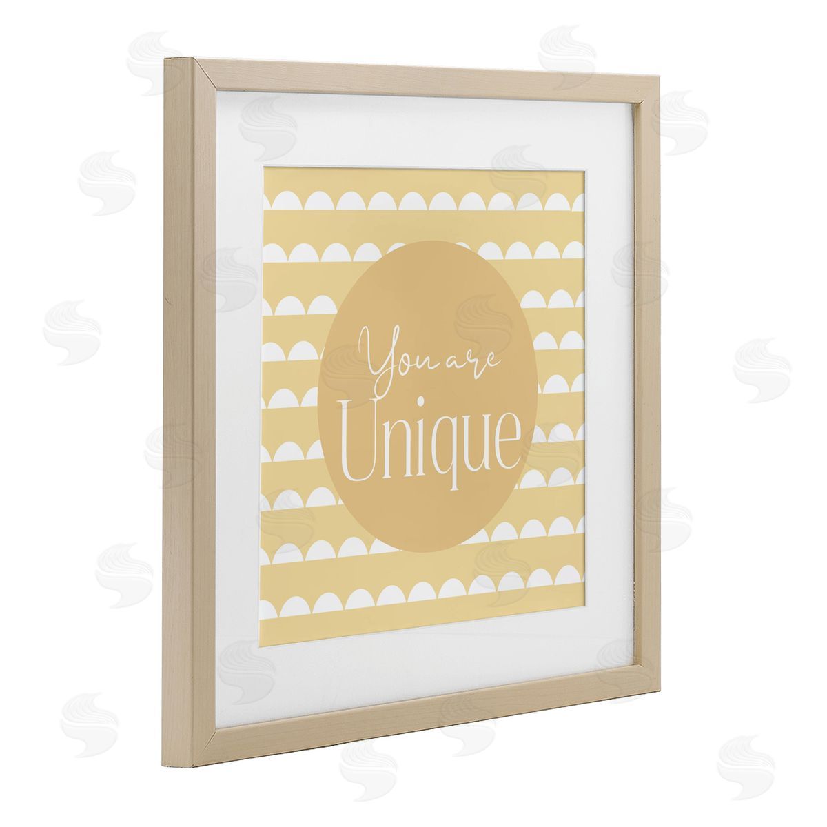 Christine Simpson Art You Are Unique Affirmation Birch Framed Print Under Glass with White Mat Wall Art