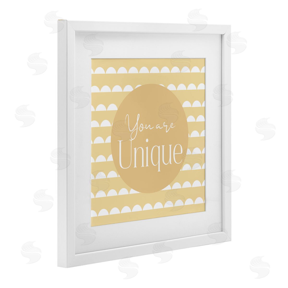Christine Simpson Art You Are Unique Affirmation White Framed Print Under Glass with Mat Wall Art