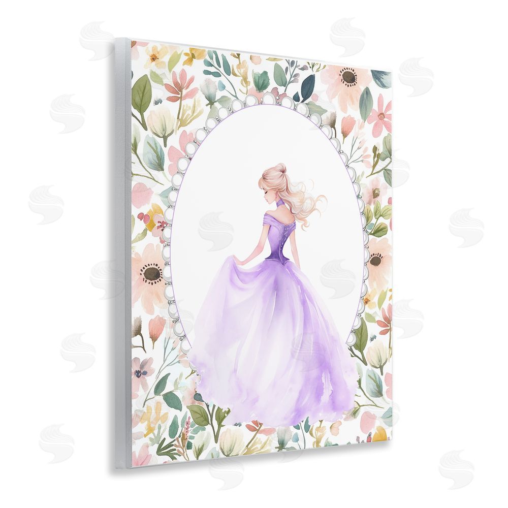 Christine Simpson Art Purple Princess with Pearl Border Wall Plaque Art Print
