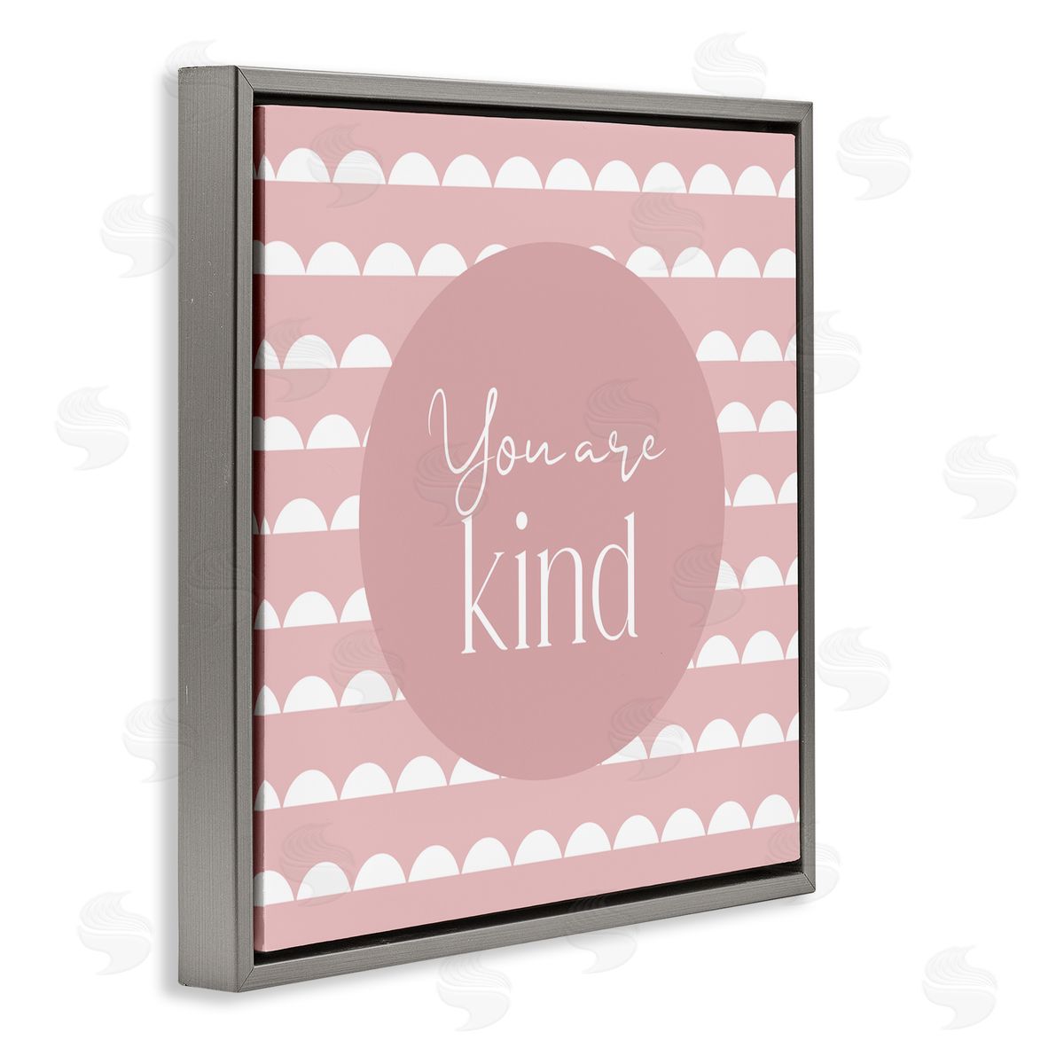 Christine Simpson Art You Are Kind Affirmation Gray Floating Frame Canvas Wall Art Print
