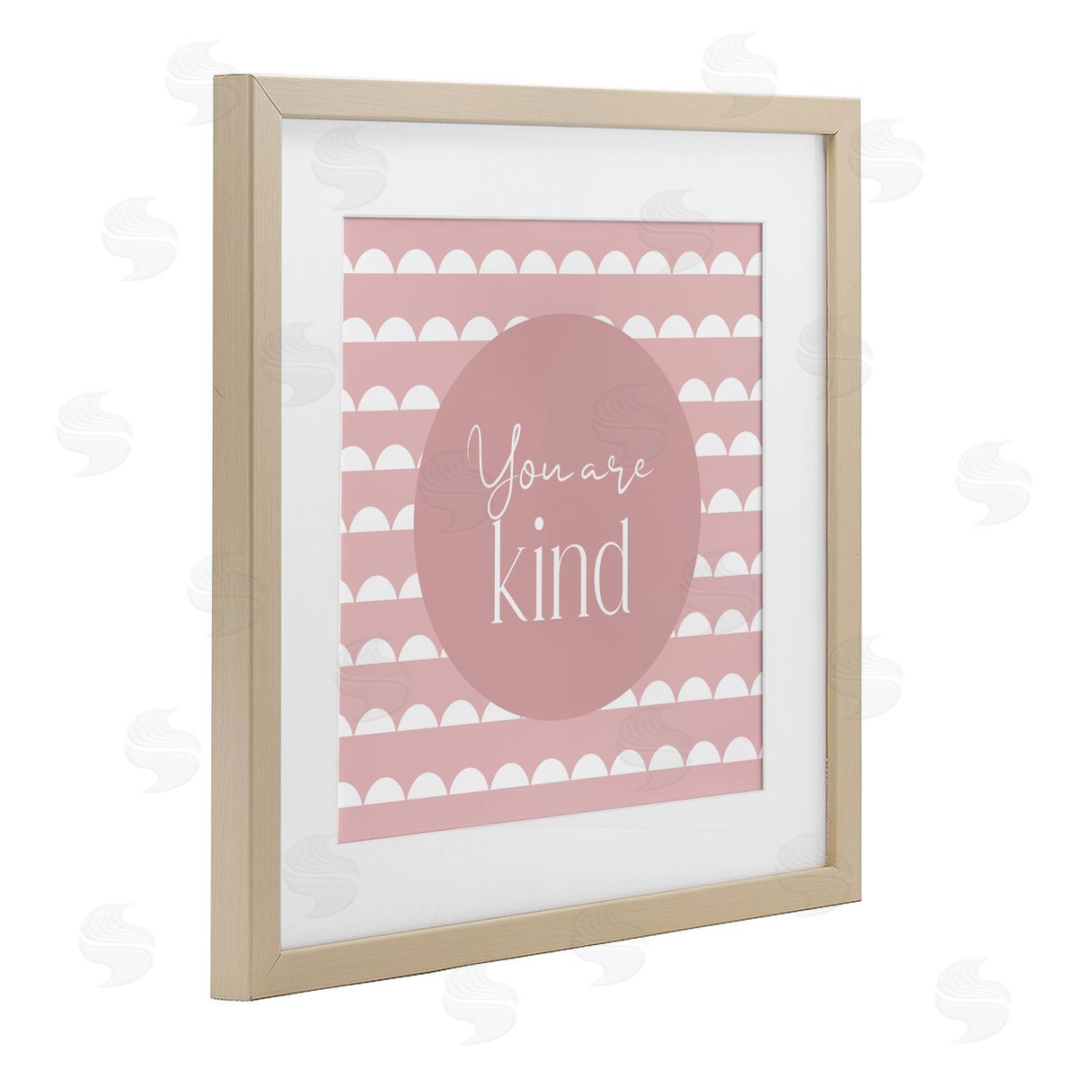 Christine Simpson Art You Are Kind Affirmation Birch Framed Print Under Glass with White Mat Wall Art