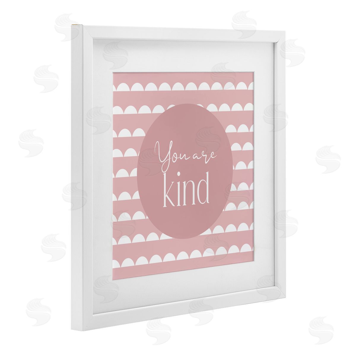 Christine Simpson Art You Are Kind Affirmation White Framed Print Under Glass with Mat Wall Art