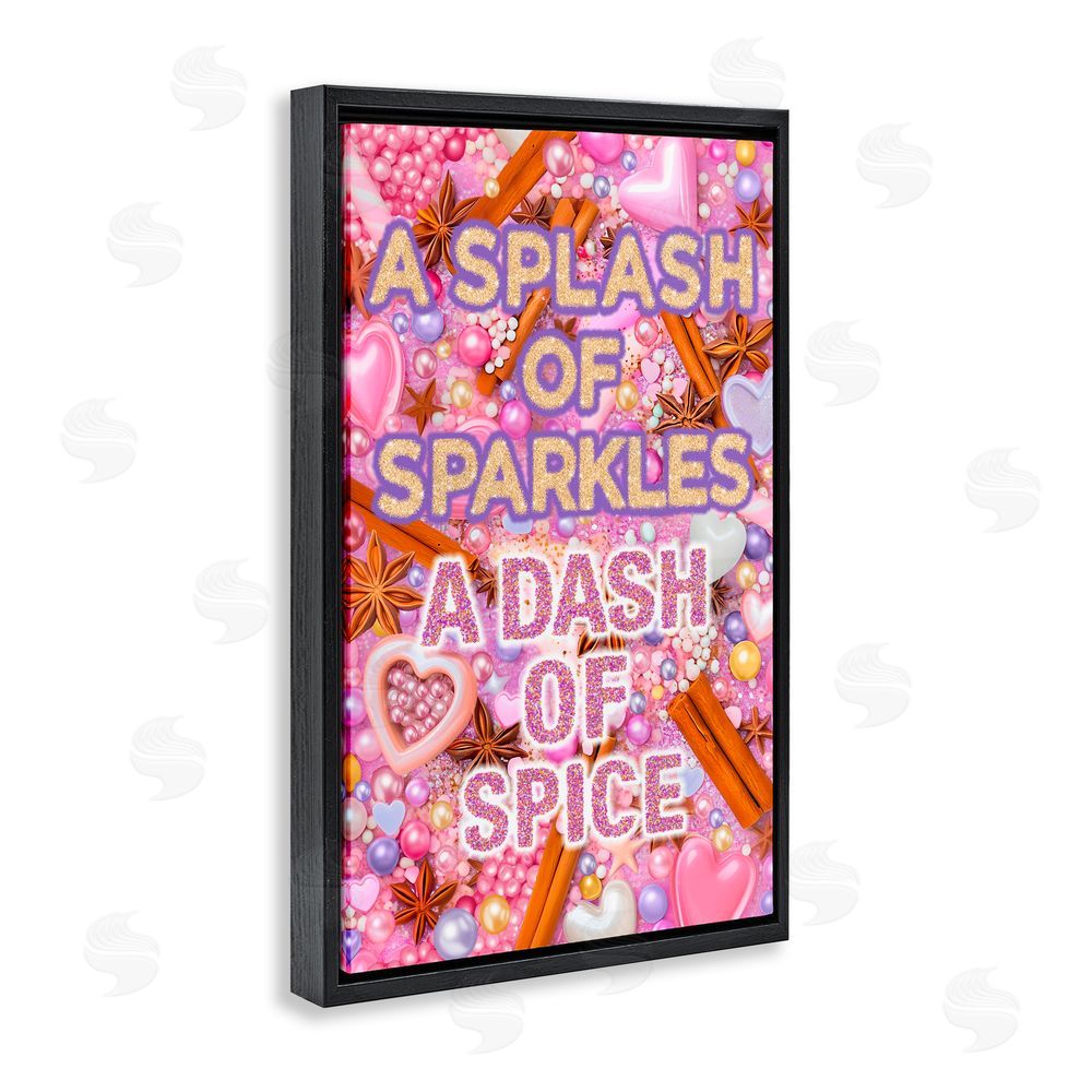 Jess Stempel Splash of Sparkle Dash Of Spice Black Floating Frame Canvas Wall Art Print