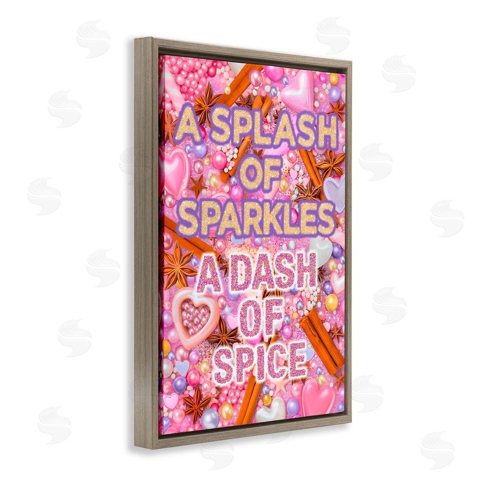 Jess Stempel Splash of Sparkle Dash Of Spice Brown Floating Frame Canvas Wall Art Print