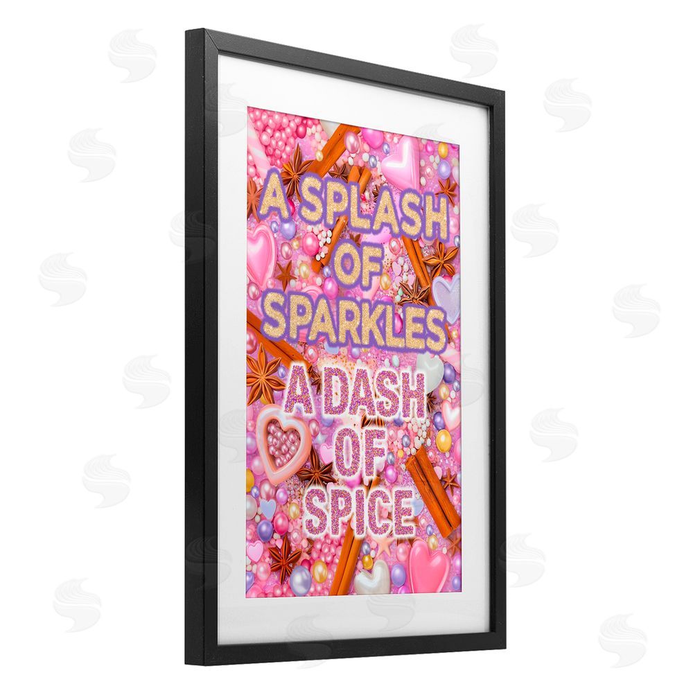 Jess Stempel Splash of Sparkle Dash Of Spice Black Framed Print Under Glass with White Mat Wall Art