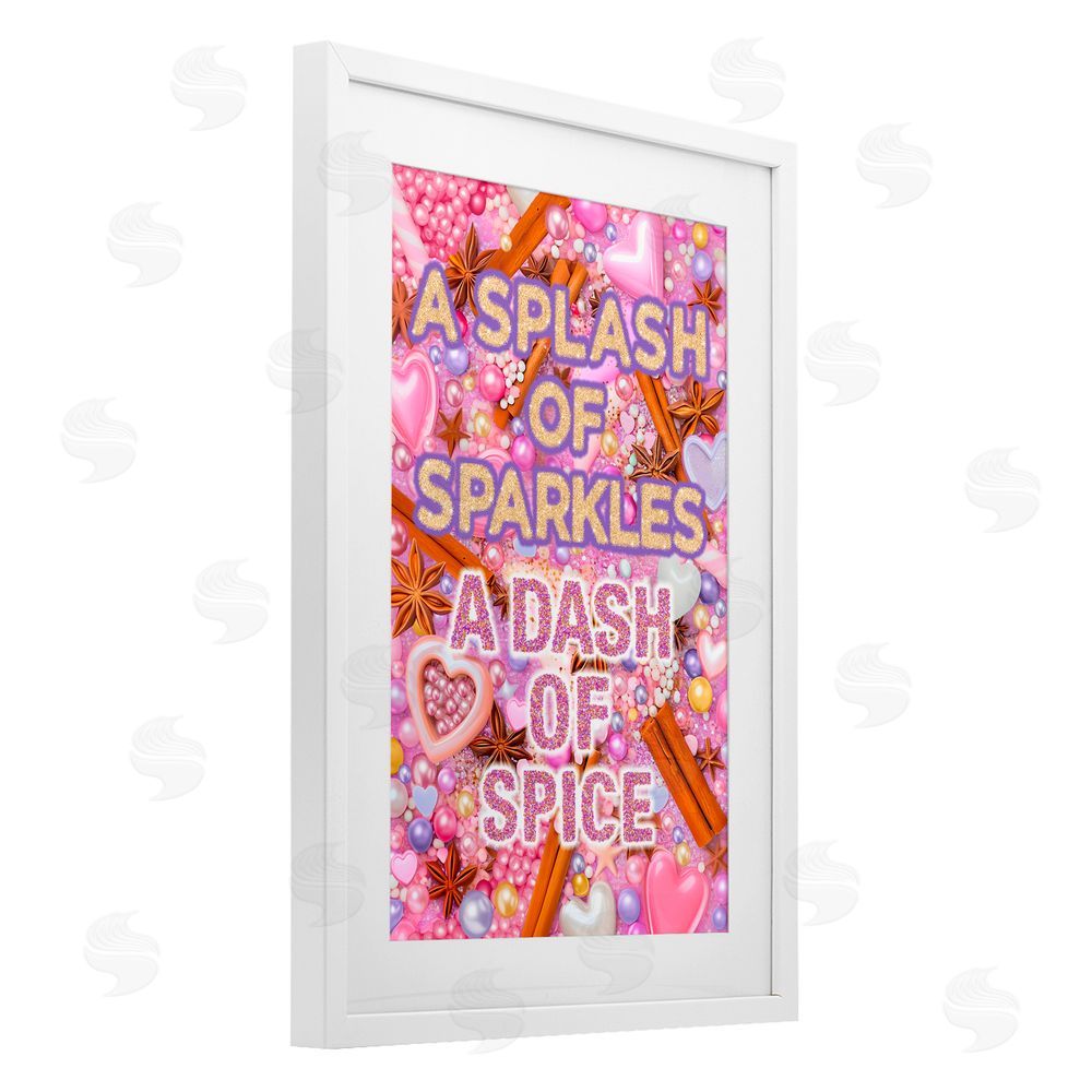 Jess Stempel Splash of Sparkle Dash Of Spice White Framed Print Under Glass with Mat Wall Art