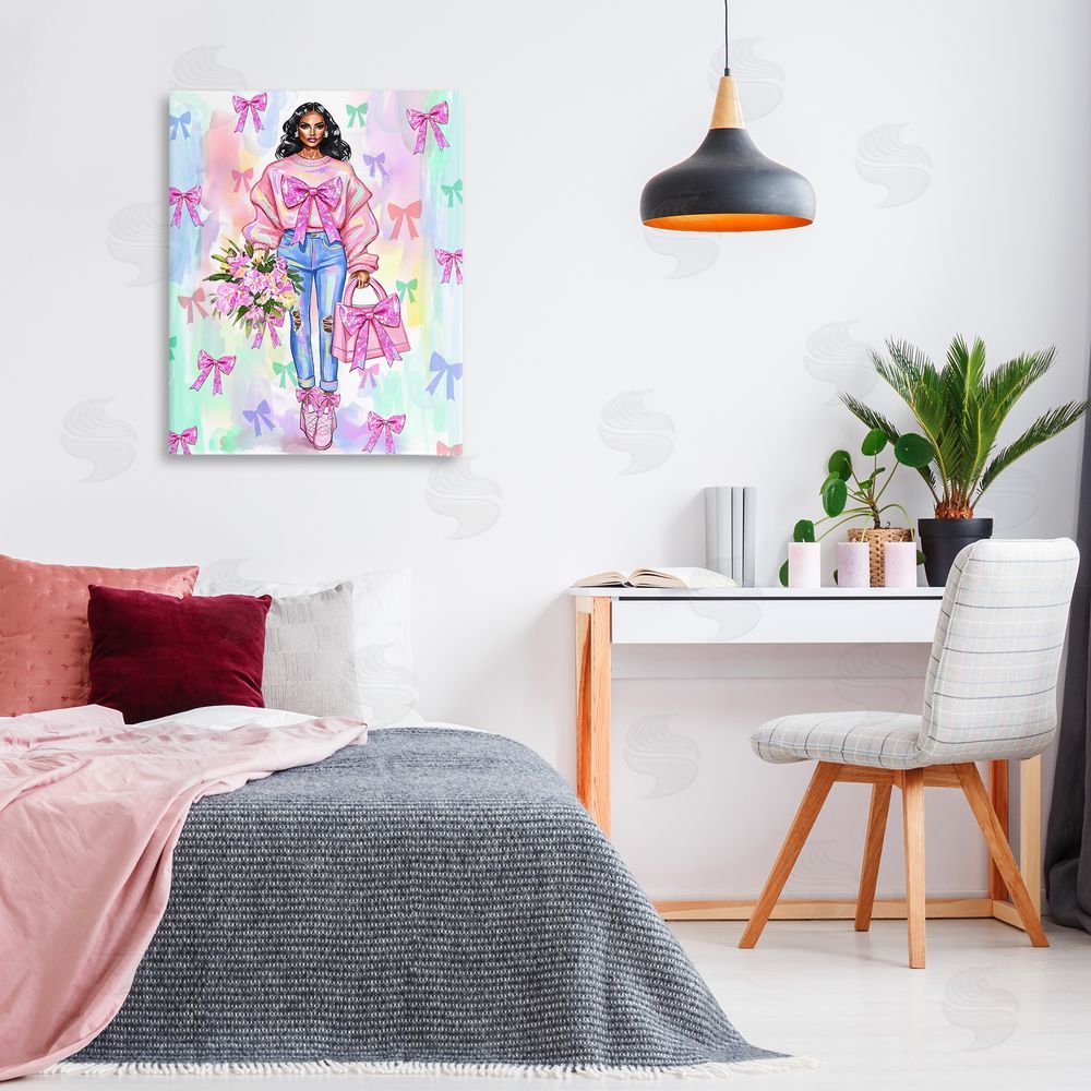 Jess Stempel Trendy Ribbon Fashion Canvas Art on Wall