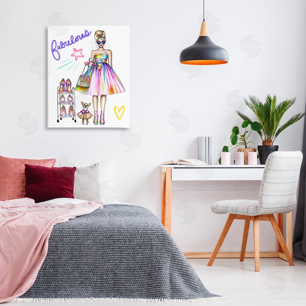 Jess Stempel Fabulous Girl & Dog Canvas Art on Wall