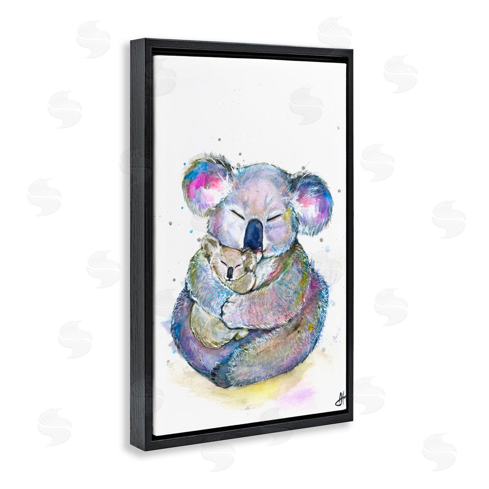Marc Allante Cuddly Koalas Wildlife Black Floating Frame Canvas Wall Art Print