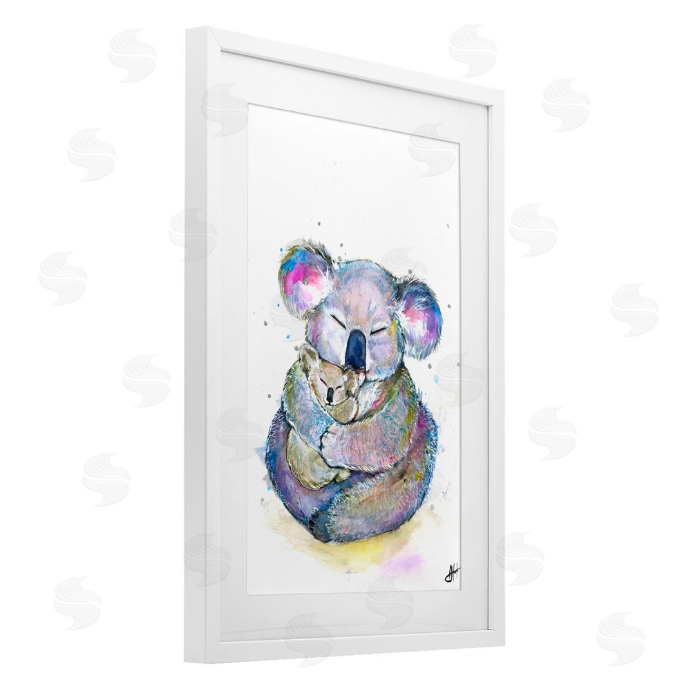Marc Allante Cuddly Koalas Wildlife White Framed Print Under Glass with Mat Wall Art