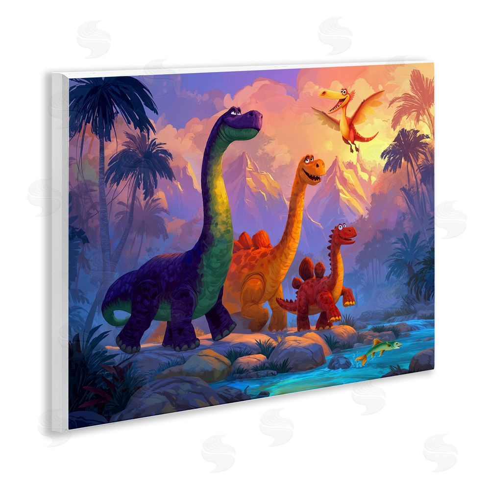 Wumples Dinosaur Friends In The Jungle Wall Plaque Art Print