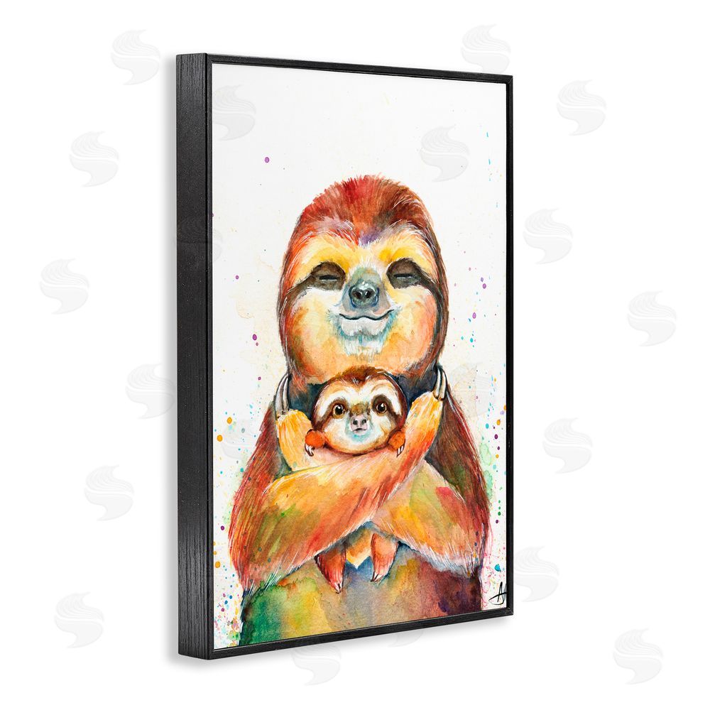 Marc Allante Exotic Xenarthra Sloths Black Framed Giclee Wall Art Print