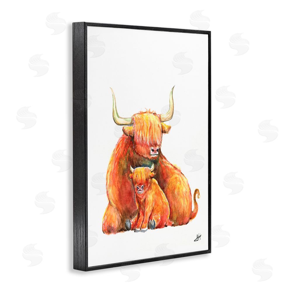 Marc Allante Yakety Yak Cattle Black Framed Giclee Wall Art Print