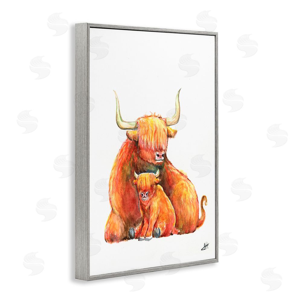Marc Allante Yakety Yak Cattle Gray Framed Giclee Wall Art Print