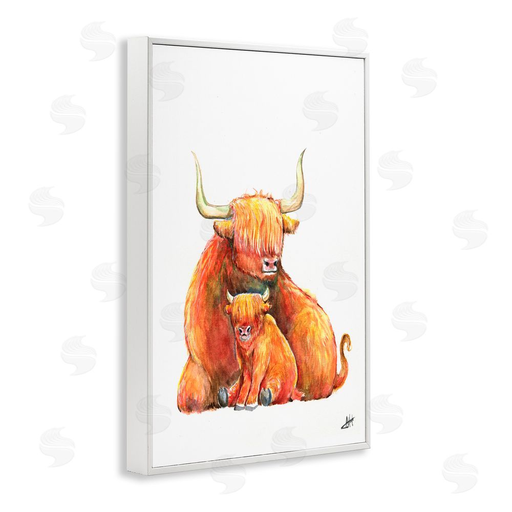 Marc Allante Yakety Yak Cattle White Framed Giclee Wall Art Print