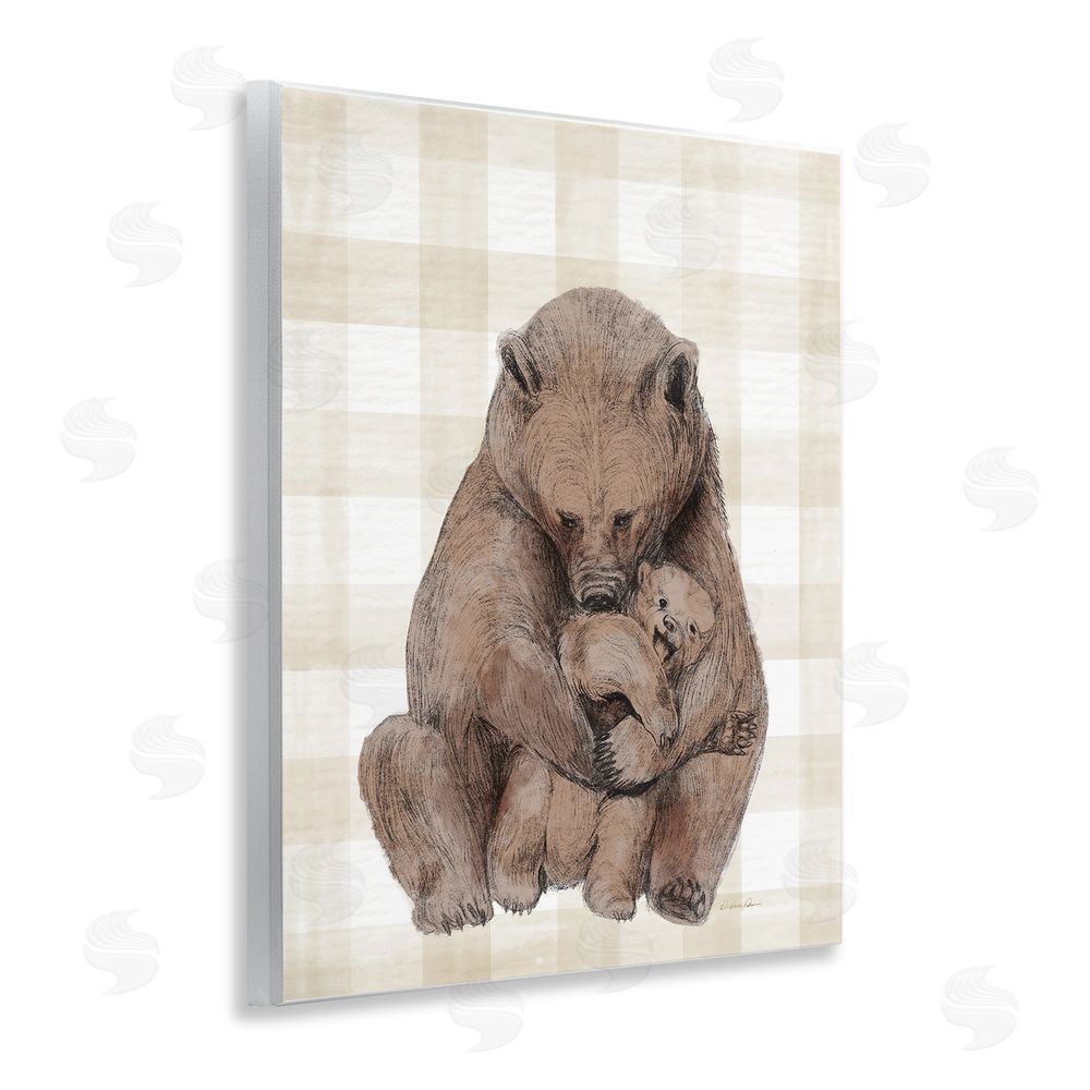 Daphne Polselli Tender Bear Hug Gingham Wall Plaque Art Print