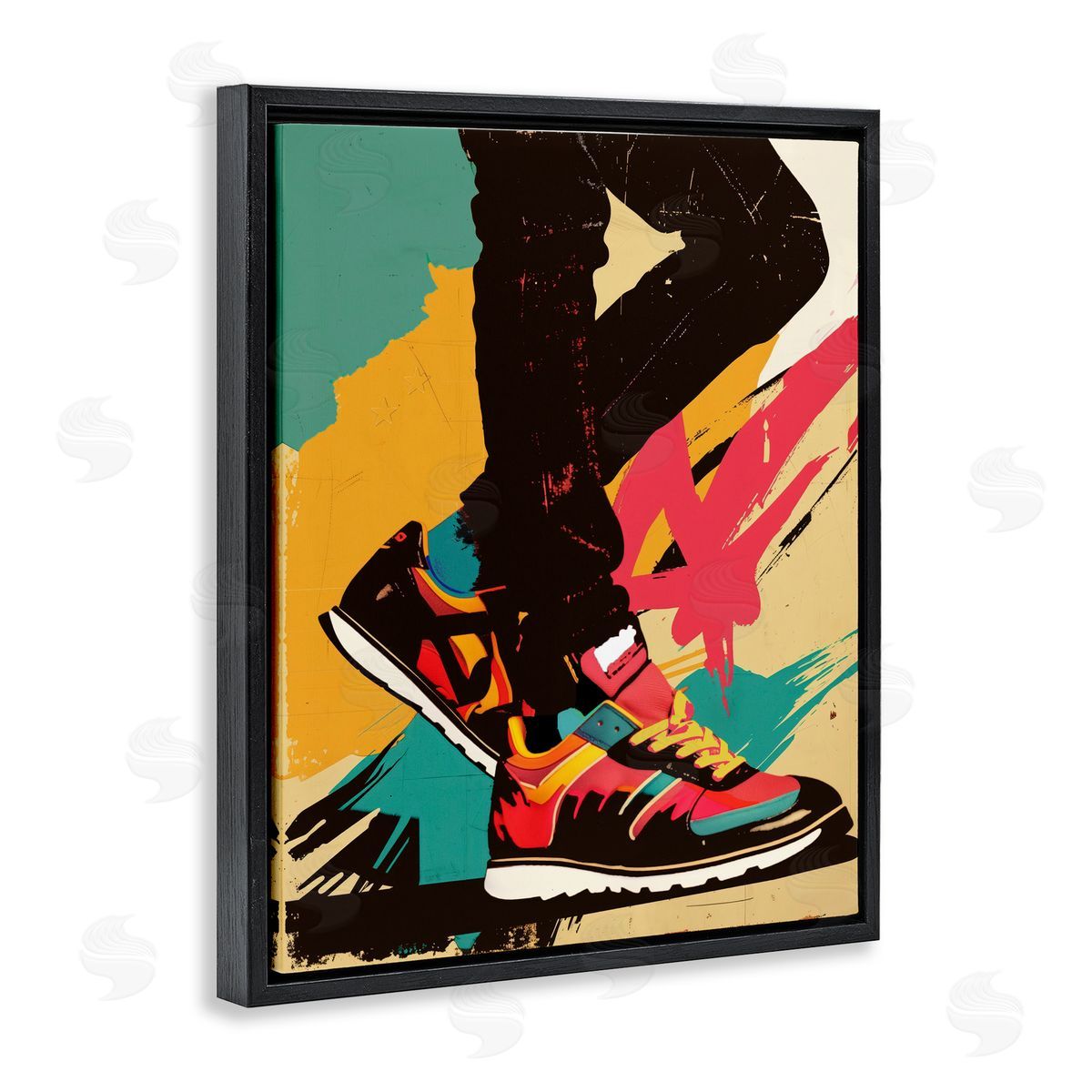 Annabelle Hall Walkin' In The USA Black Floating Frame Canvas Wall Art Print
