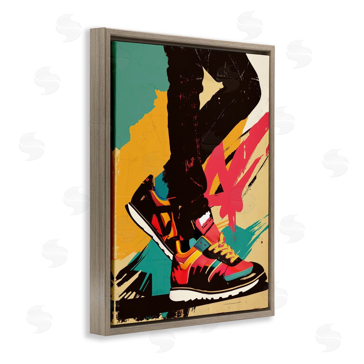 Annabelle Hall Walkin' In The USA Brown Floating Frame Canvas Wall Art Print