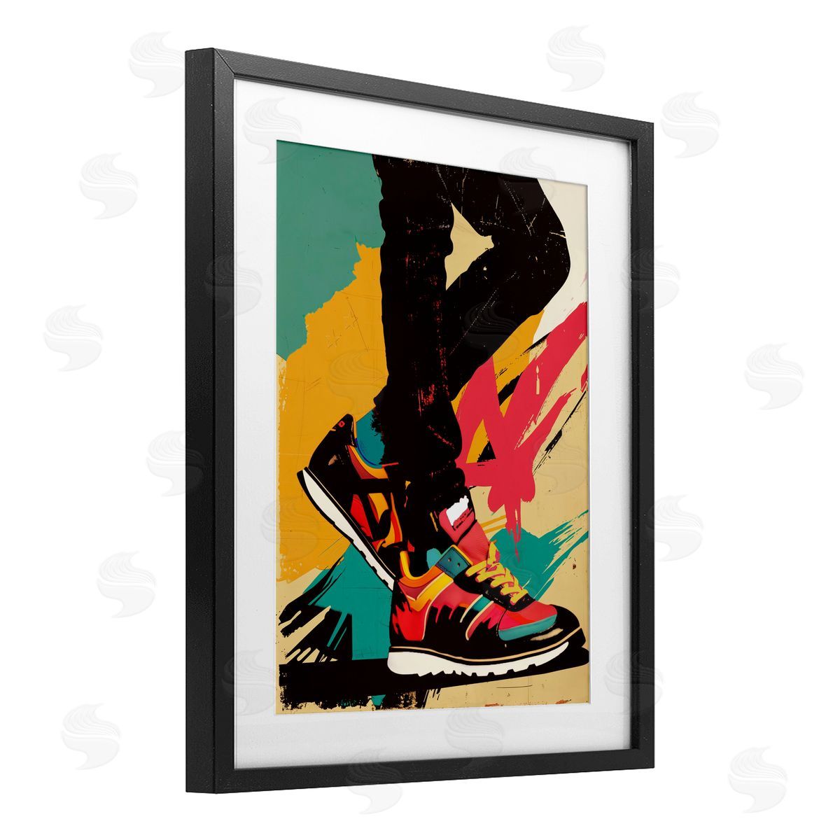 Annabelle Hall Walkin' In The USA Black Framed Print Under Glass with White Mat Wall Art
