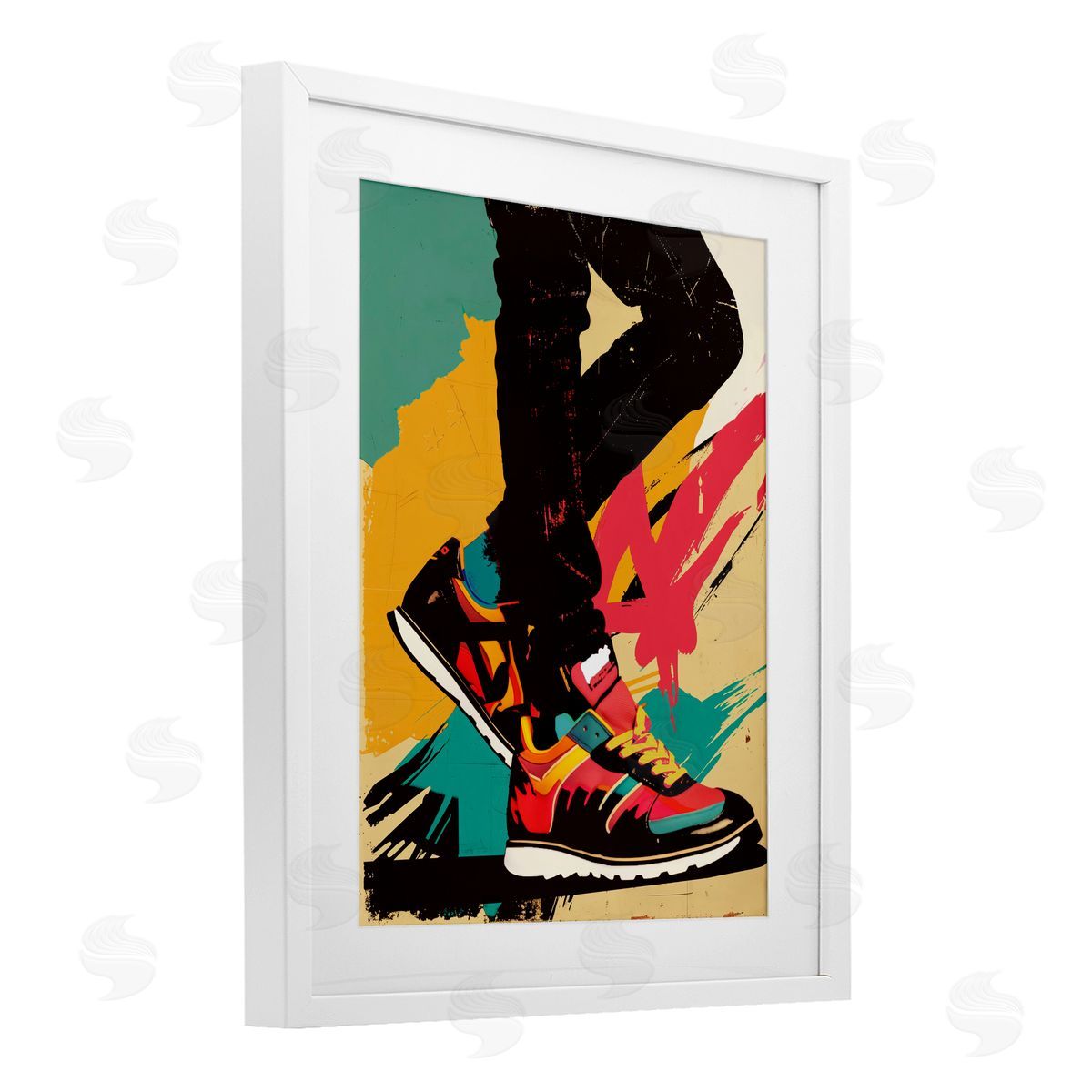 Annabelle Hall Walkin' In The USA White Framed Print Under Glass with Mat Wall Art