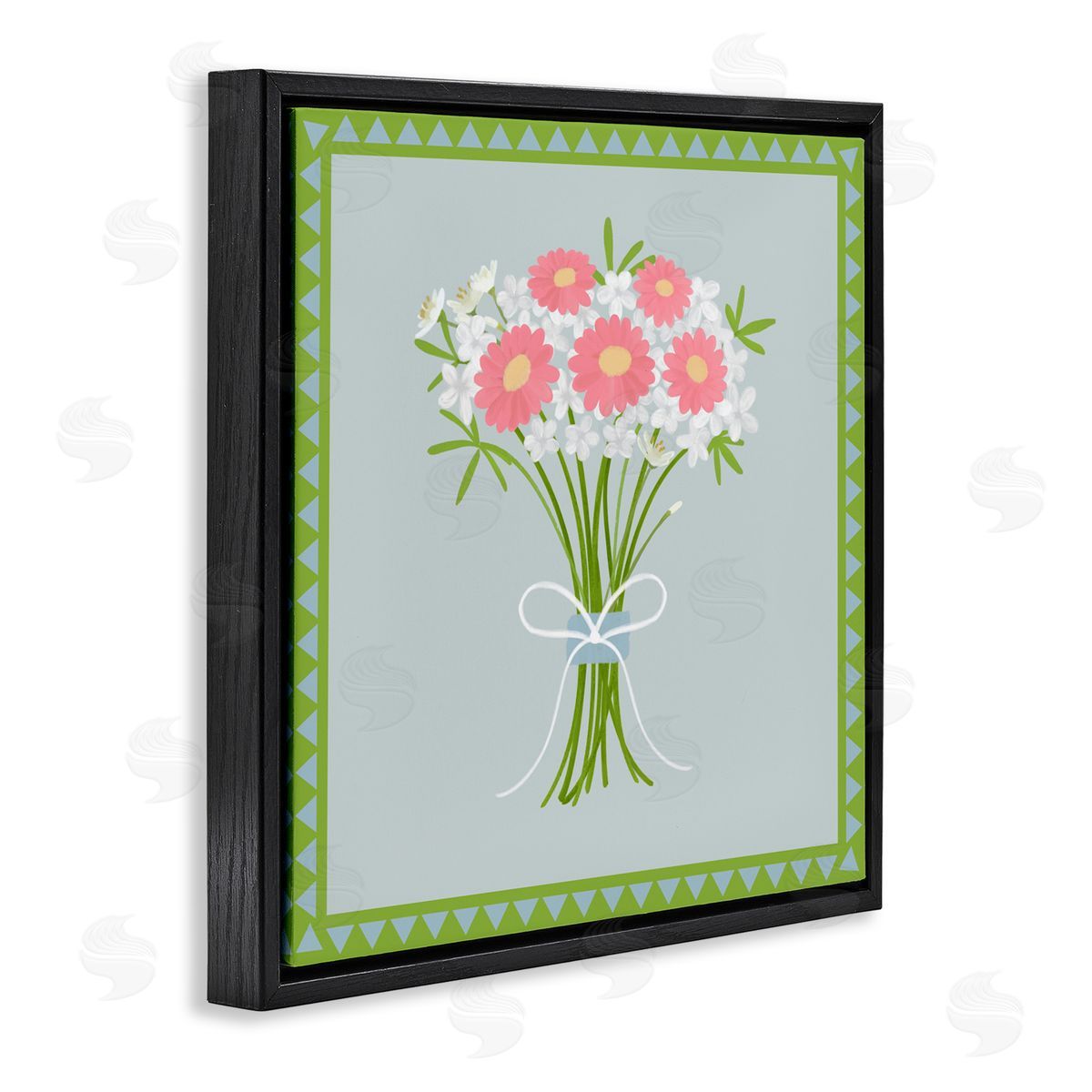 Adrienne Morris Spring Bouquet Bordered Bundle Black Floating Frame Canvas Wall Art Print