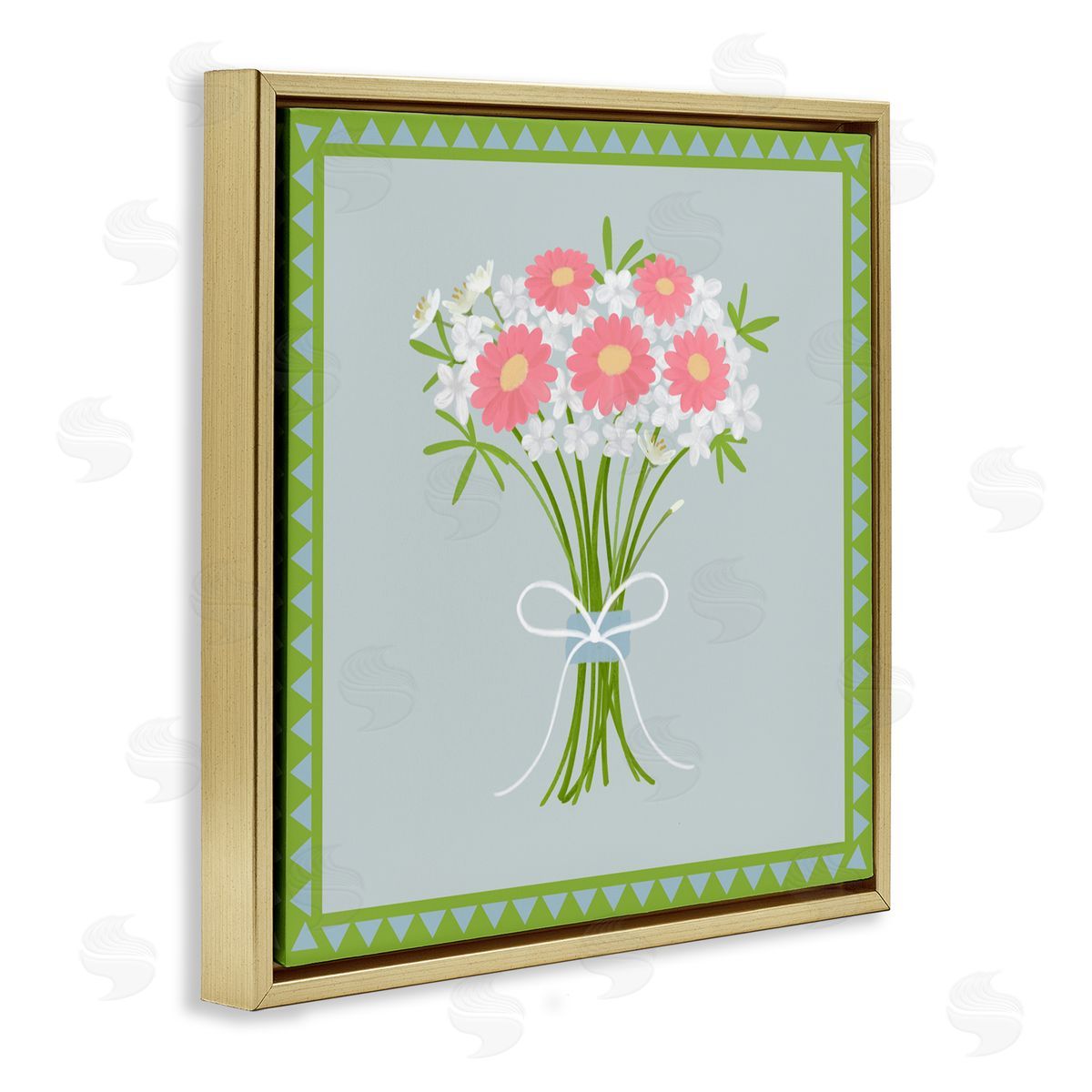 Adrienne Morris Spring Bouquet Bordered Bundle Gold Floating Frame Canvas Wall Art Print