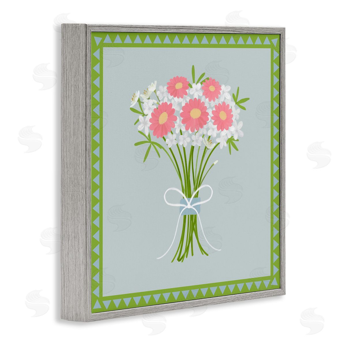 Adrienne Morris Spring Bouquet Bordered Bundle Gray Framed Giclee Wall Art Print