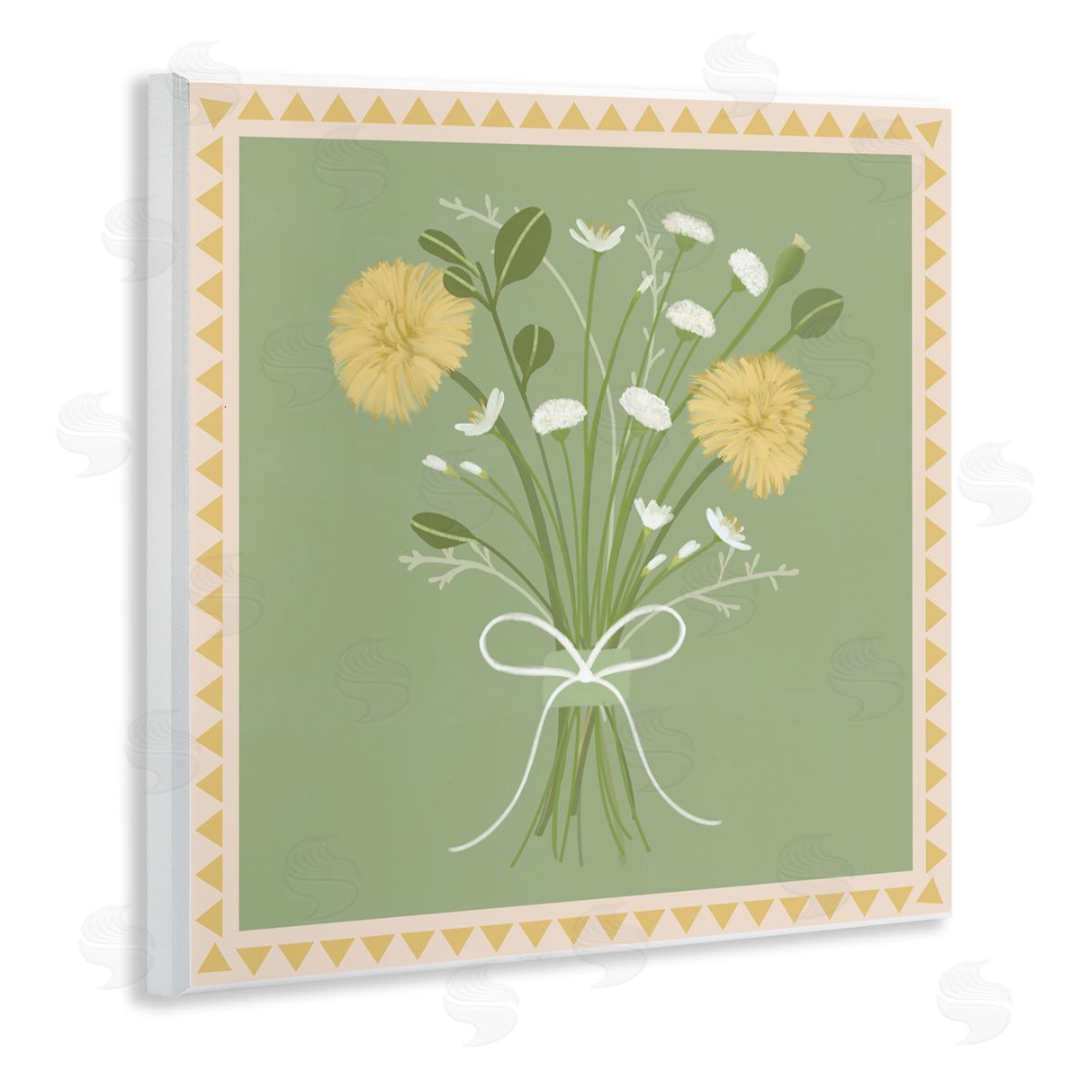 Adrienne Morris Bordered Spring Bouquet Wall Plaque Art Print