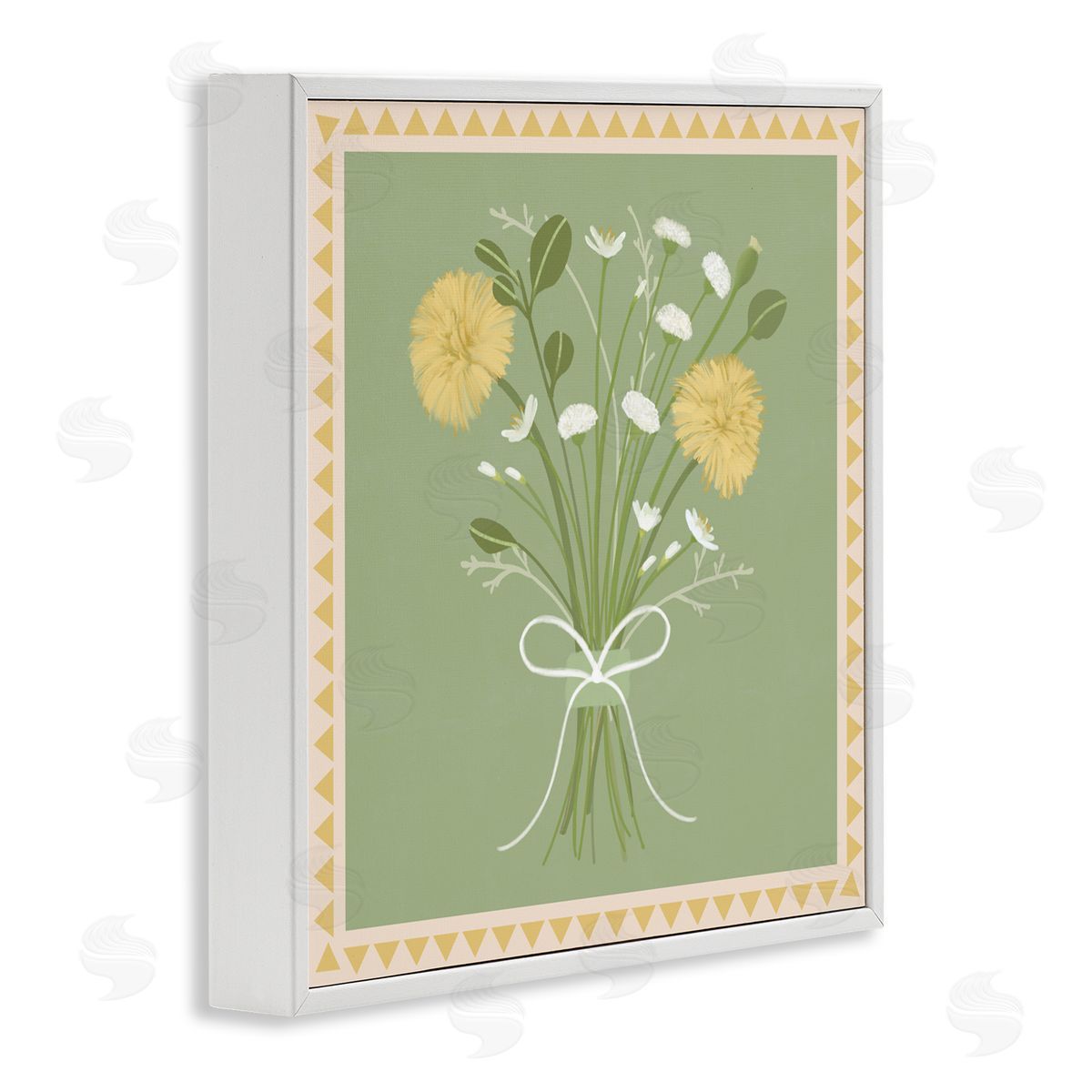 Adrienne Morris Bordered Spring Bouquet White Framed Giclee Wall Art Print