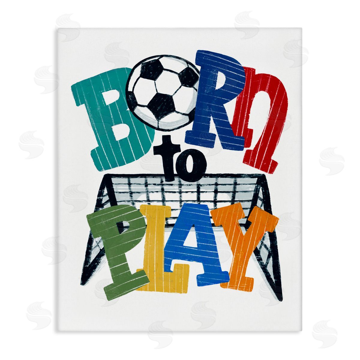 Connie Summers Born To Play Soccer Canvas Wall Art Print