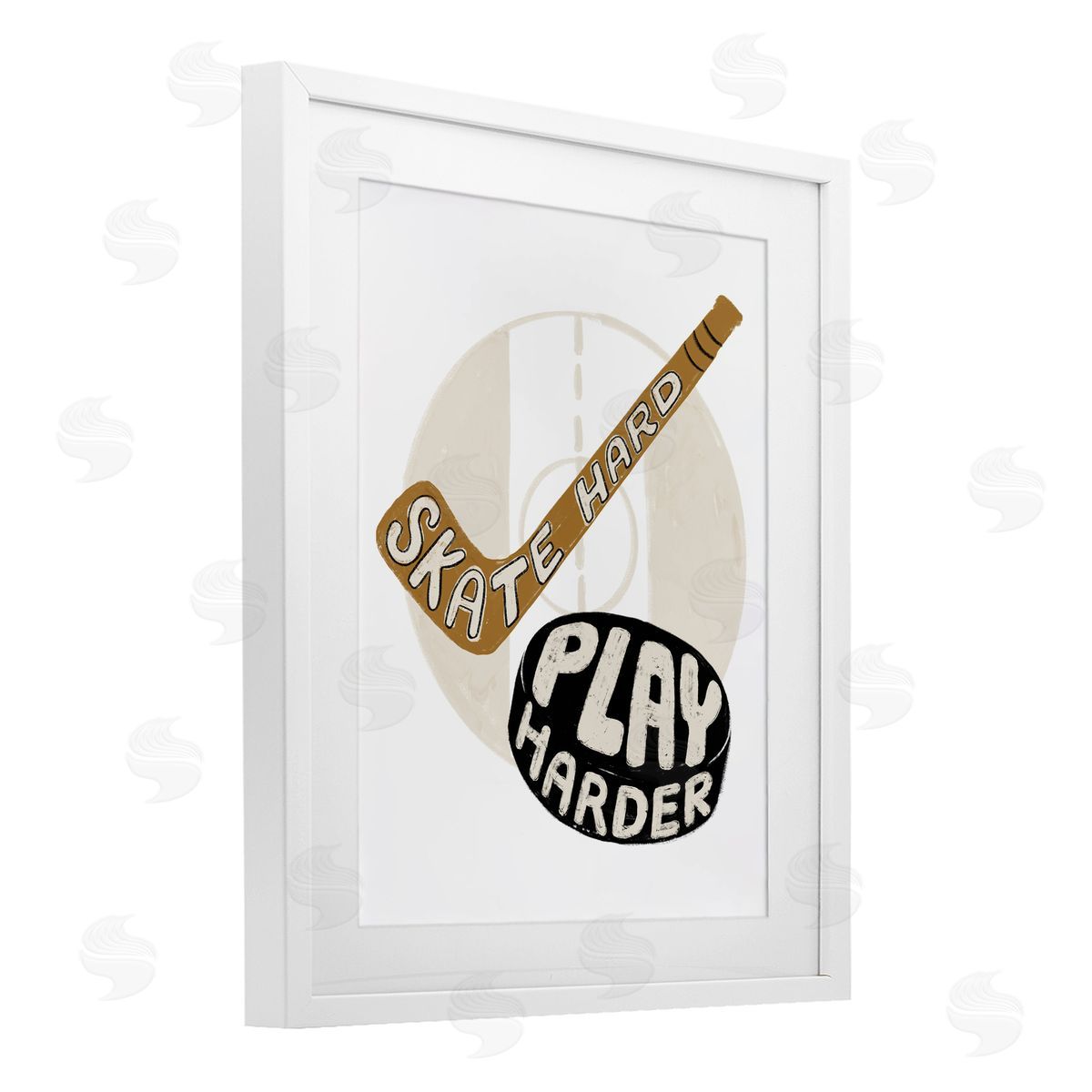 Connie Summers Skate Hard Play Harder White Framed Print Under Glass with Mat Wall Art