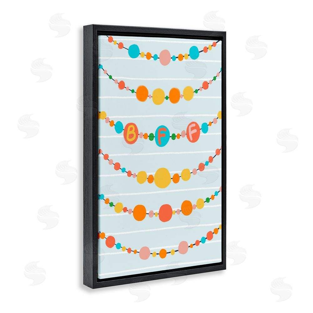 Connie Summers Friendship Beads BFF Black Floating Frame Canvas Wall Art Print
