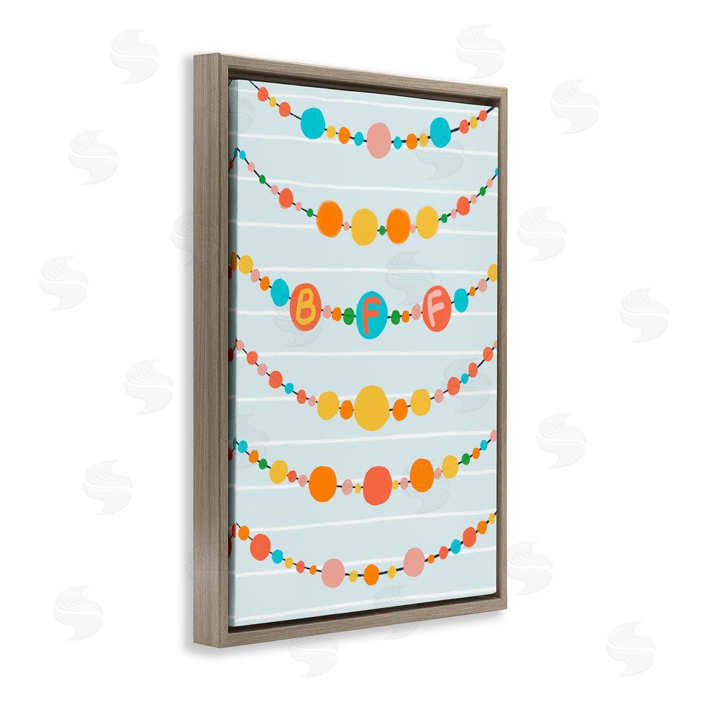 Connie Summers Friendship Beads BFF Brown Floating Frame Canvas Wall Art Print
