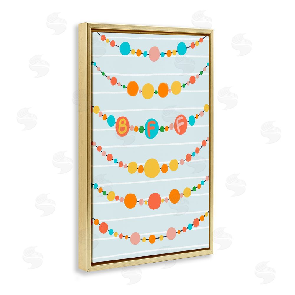 Connie Summers Friendship Beads BFF Gold Floating Frame Canvas Wall Art Print