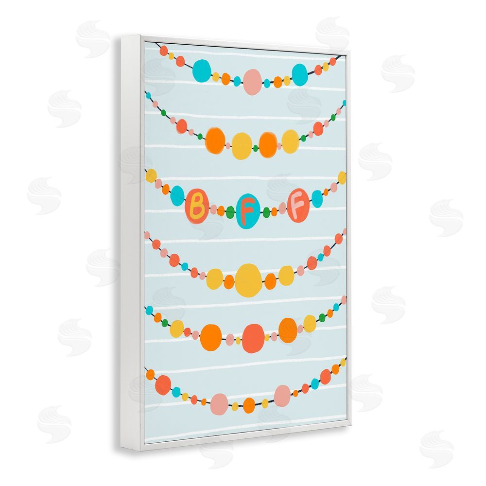 Connie Summers Friendship Beads BFF White Framed Giclee Wall Art Print